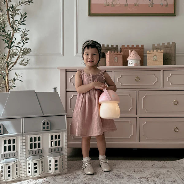 LITTLE BELLE Fairy House Carry Lantern - Pink & White