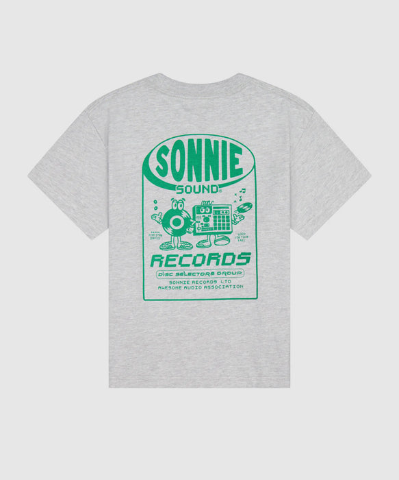 SONNIE RECORDS TEE - GREY MARLE