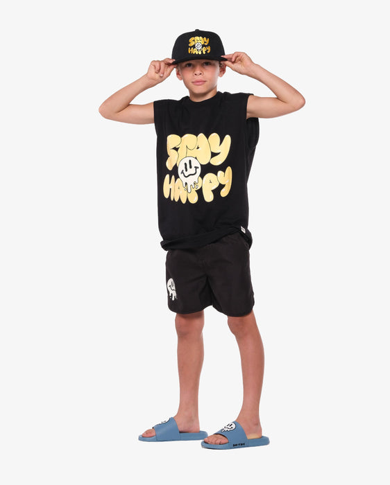 BAND OF BOYS Boardies Drippin In Smiles - Black - The Kids Store