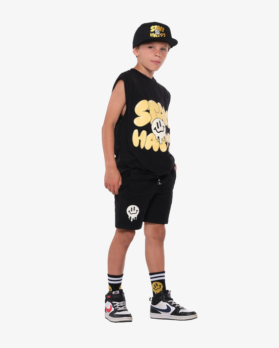 BAND OF BOYS Shorts Drippin In Smiles - Black - The Kids Store