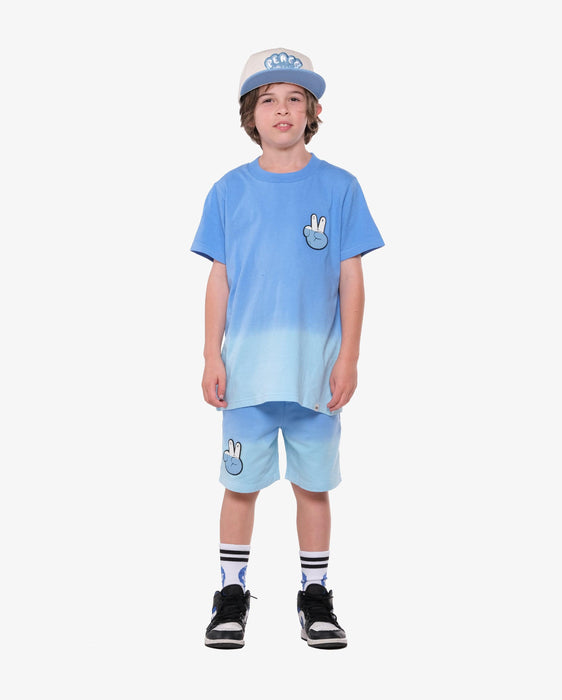BAND OF BOYS Shorts Peace Out - Blue Dip-Dye - The Kids Store