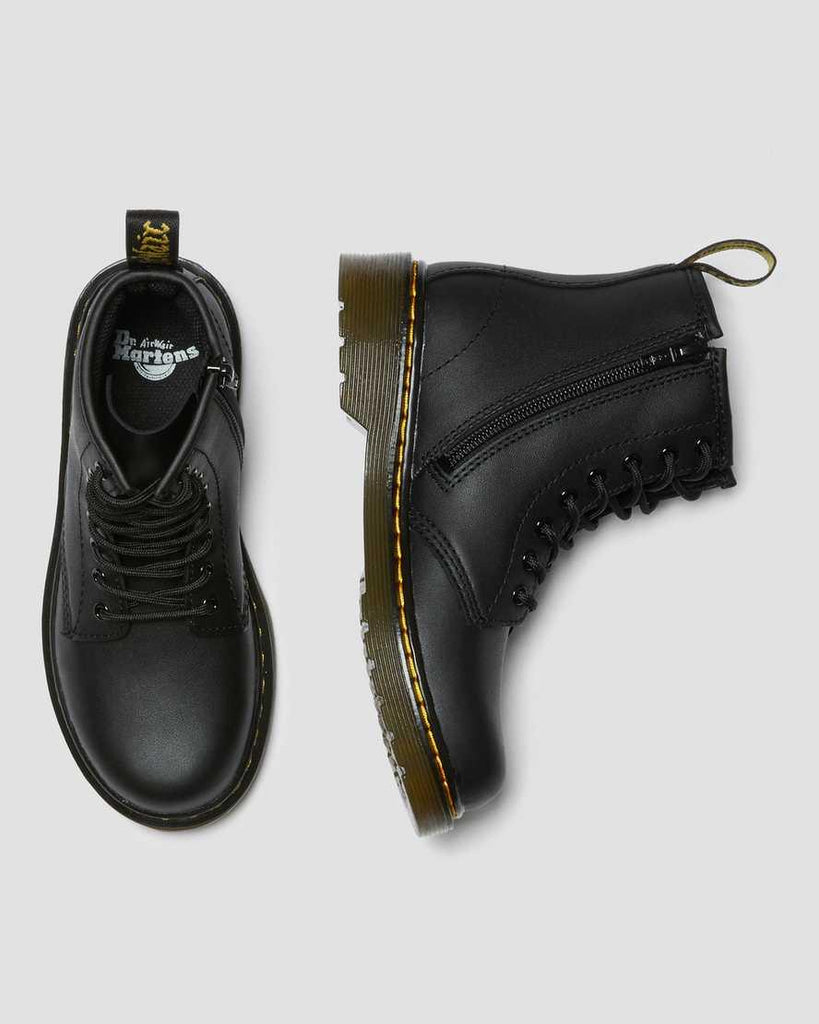 DR MARTENS Juniors Lace Boot w Zip Black Softy T The Kids