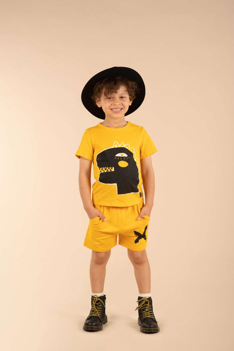 ROCK YOUR KID Destroyer T-Shirt - Mustard - The Kids Store