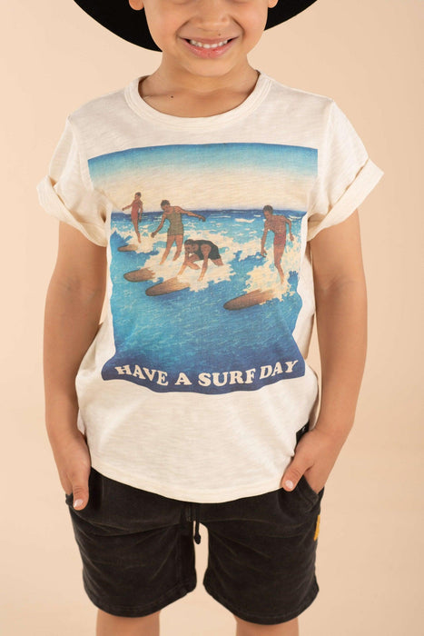 ROCK YOUR KID Have A Surf Day T-Shirt - Cream - The Kids Store