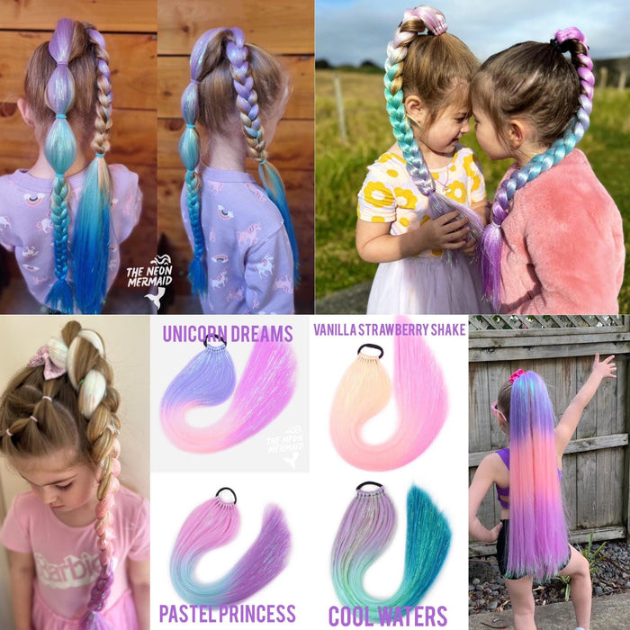 THE NEON MERMAID Straight Ponytail - Pastel Princess - The Kids Store