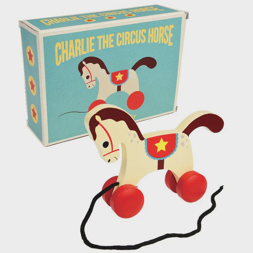 REX LONDON - CHARLIE THE CIRCUS HORSE WOODEN PULL  TOY