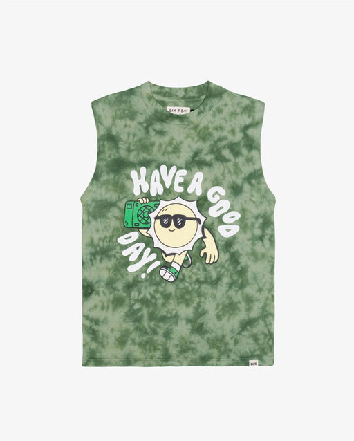 BAND OF BOYS Tank Have A Good Day - Green Tie-Dye - The Kids Store