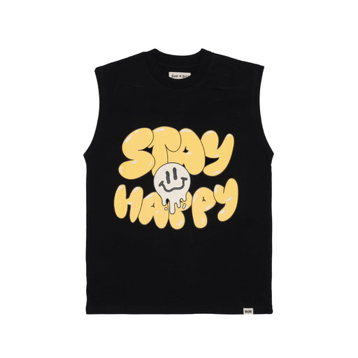 BAND OF BOYS Tank Stay Happy - Black - The Kids Store