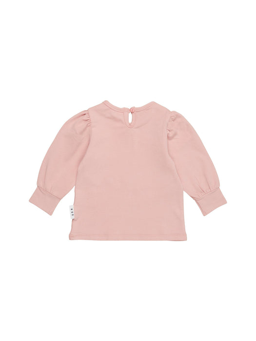 HUXBABY RAIN BOW PUFF TOP DUSTY ROSE - The Kids Store
