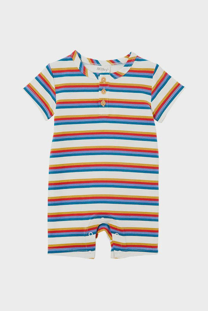 MILKY Henley Romper Oatmeal The Kids Store Quality Baby to