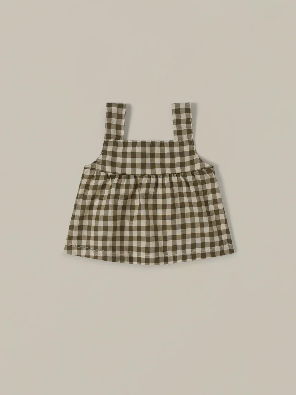 organic zoo olive gingham tutti skirt