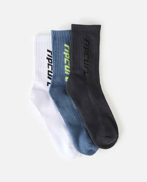RIP CURL - LOGO CREW SOCKS 3PACK BLK/MULTI