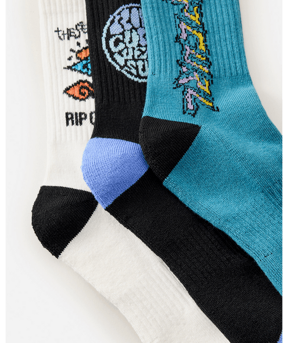 RIP CURL - LOGO CREW SOCKS 3 PACK