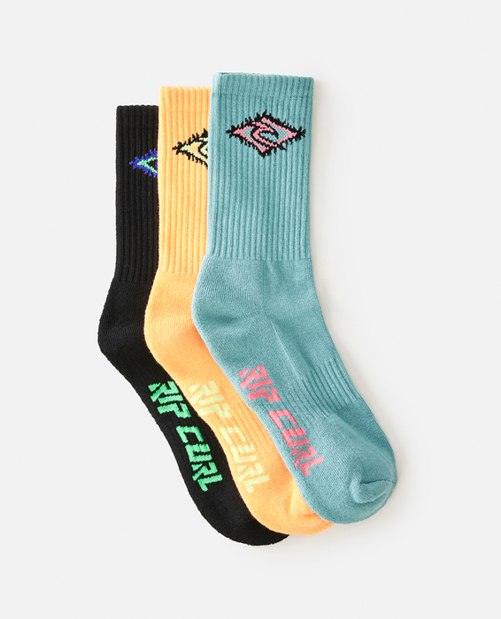 RIP CURL - LOGO CREW SOCKS 3PACK