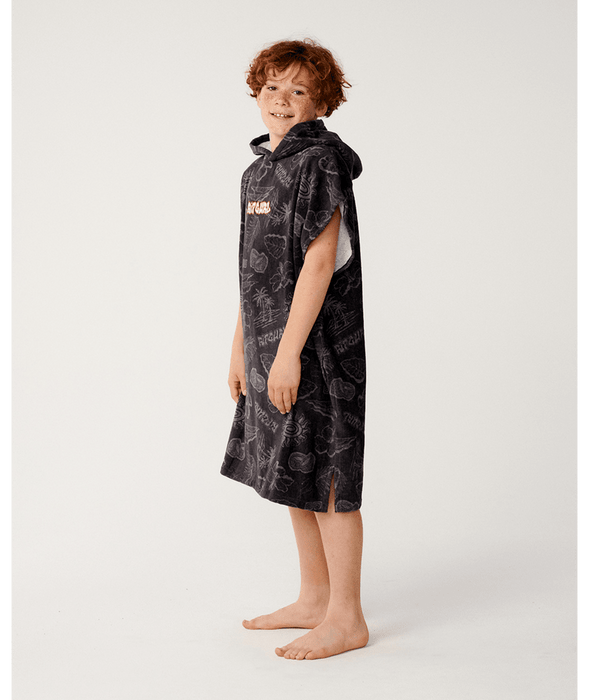 RIP CURL - SESSIONS HOODED TOWEL WASHED BLACK