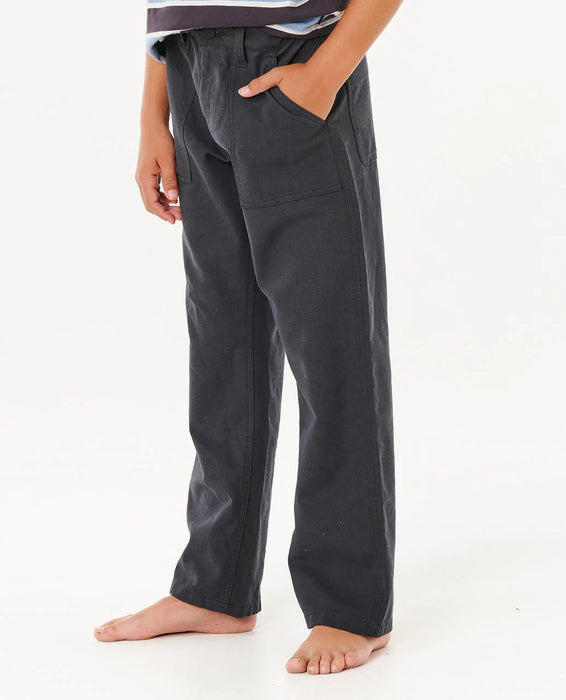 RIP CURL - HYPED CANVAS PANT WASHED BLACK