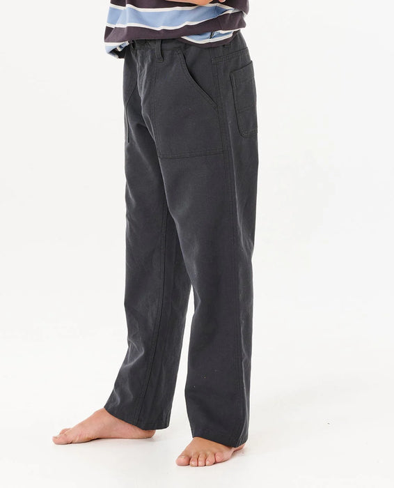 RIP CURL - HYPED CANVAS PANT WASHED BLACK