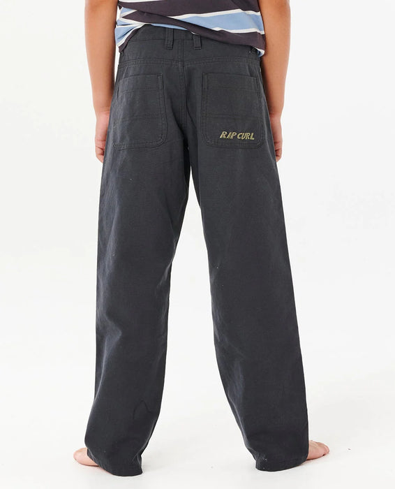 RIP CURL - HYPED CANVAS PANT WASHED BLACK