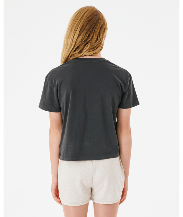 RIP CURL - BARRELLED CROP TEE WASHED BLACK