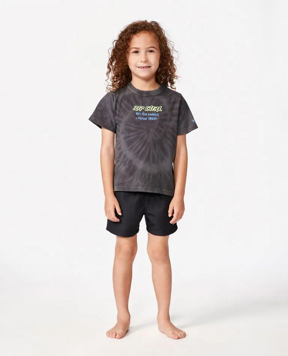 RIP CURL STATIC YOUTH SLOGAN TEE - WASHED BLACK