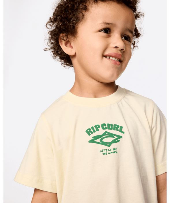 RIP CURL - WAVE DAYZ LOGO TEE LEMON ICE