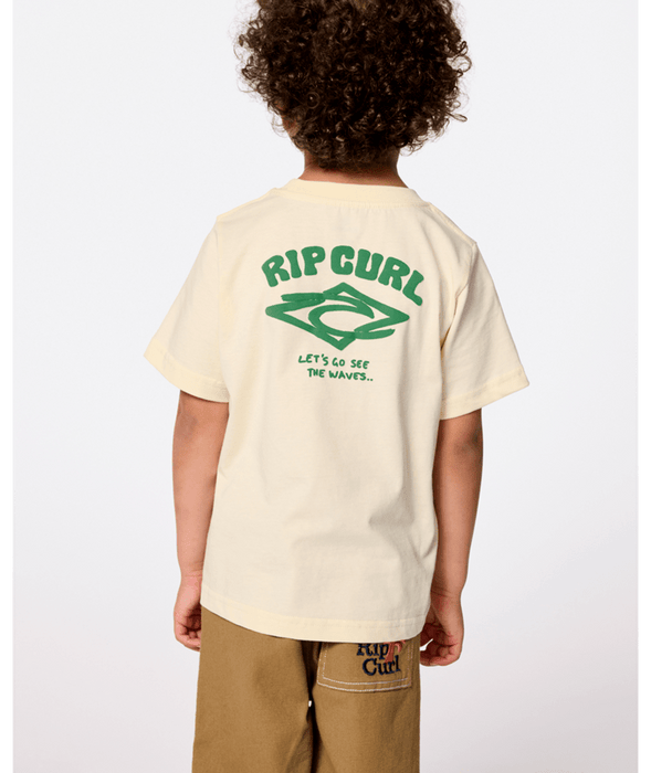 RIP CURL - WAVE DAYZ LOGO TEE LEMON ICE