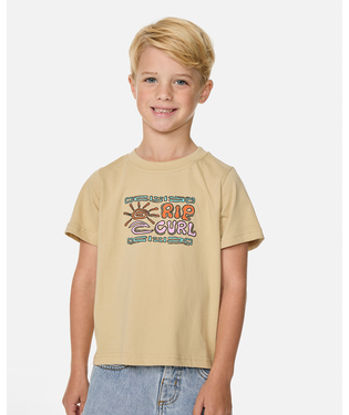 RIP CURL - COSMIC SURFING LOGO TEE KHAKI SAND