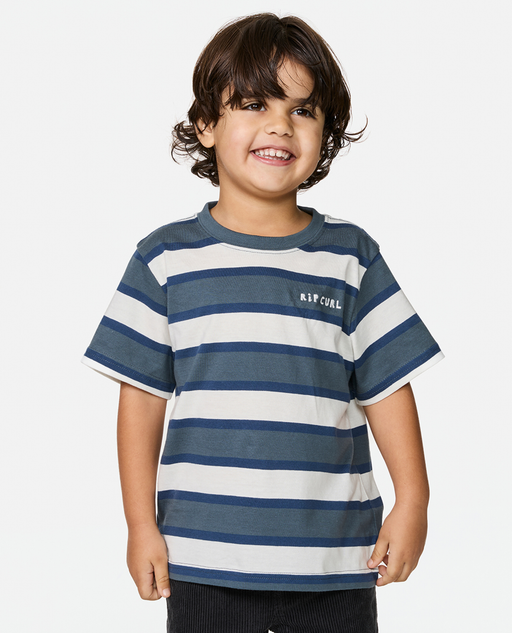 RIP CURL - SURF CHECK STRIPE TEE PINE NIGHT