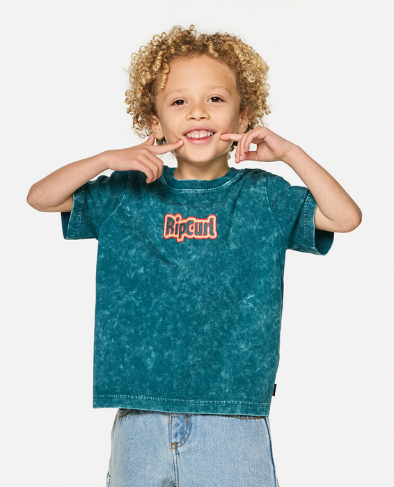 RIP CURL - PADDLE OUT WASH TEE BLUE/GREEN
