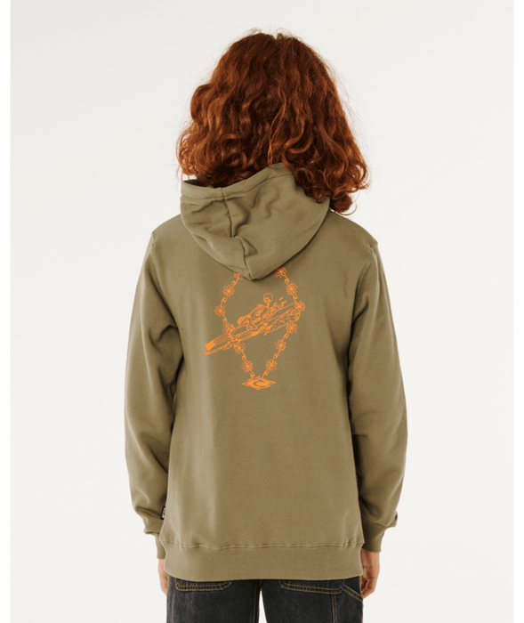 RIP CURL - ETERNAL SHRED ART HOOD SURPLUS GREEN