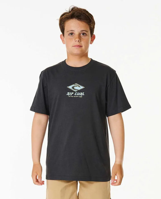 RIP CURL PURE SURF LOGO TEE - WASHED BLACK