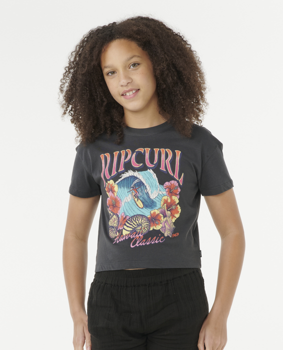 RIP CURL - HAWAII CLASSIC CROP TEE WASHED BLACK