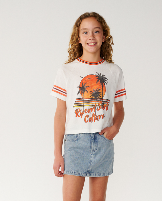 RIP CURL - SURF CULTURE CROP TEE BONE