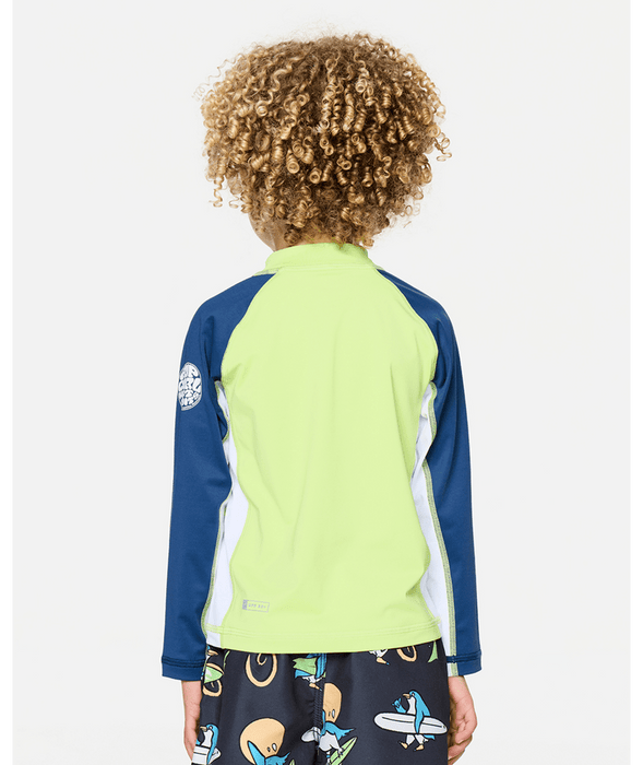 RIP CURL - SHOCK UPF LS RASH TOP NAVY/LIME