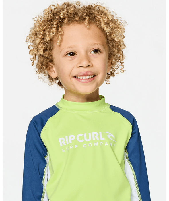 RIP CURL - SHOCK UPF LS RASH TOP NAVY/LIME