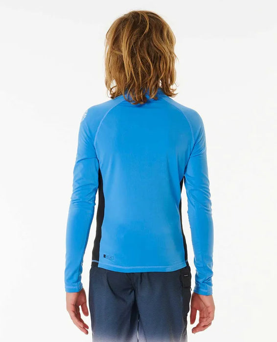 RIP CURL - ICONS UV BRUSHED LS RASH TOP BLUE GUM