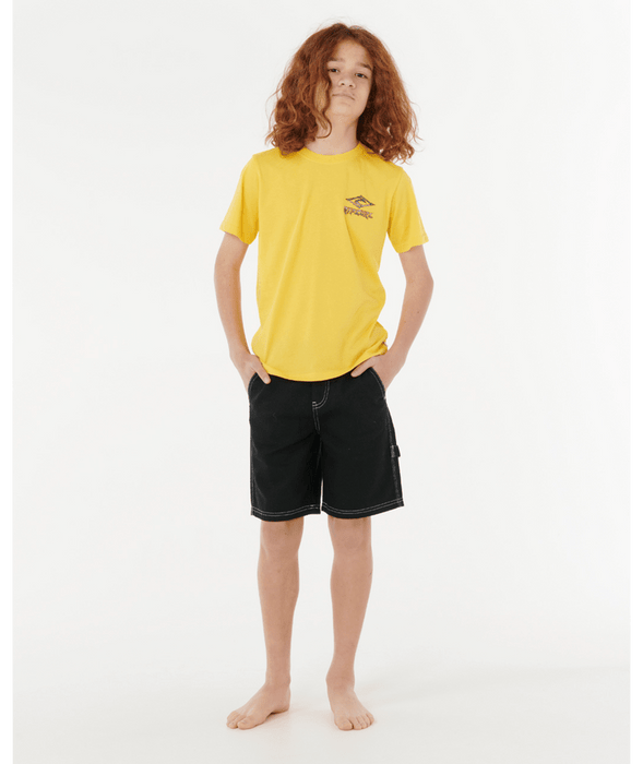 RIP CURL - TROPIC DAZE LOGO TEE DARK YELLOW