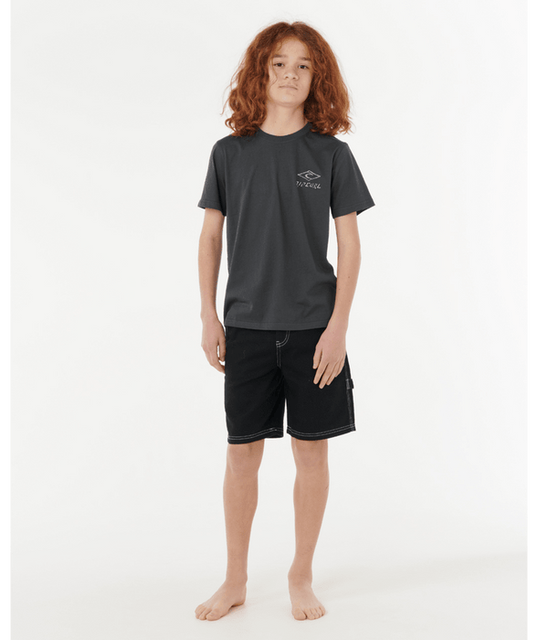 RIP CURL - TROPIC DAZE LOGO TEE WASHED BLACK