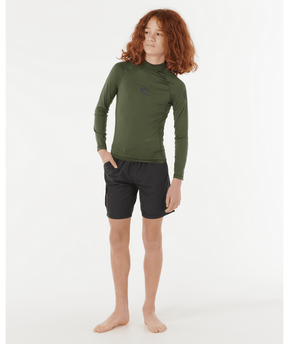 RIP CURL - WAVES UPF LS RASH TOP OLIVE