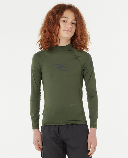 RIP CURL - WAVES UPF LS RASH TOP OLIVE