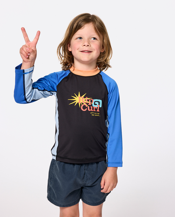 RIP CURL - WAVE DAYZ UPF LS RASH TOP BLACK