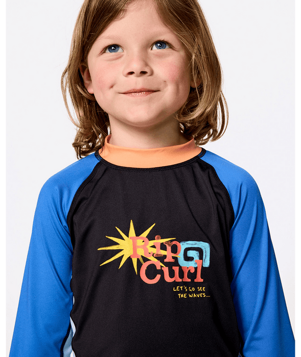 RIP CURL - WAVE DAYZ UPF LS RASH TOP BLACK