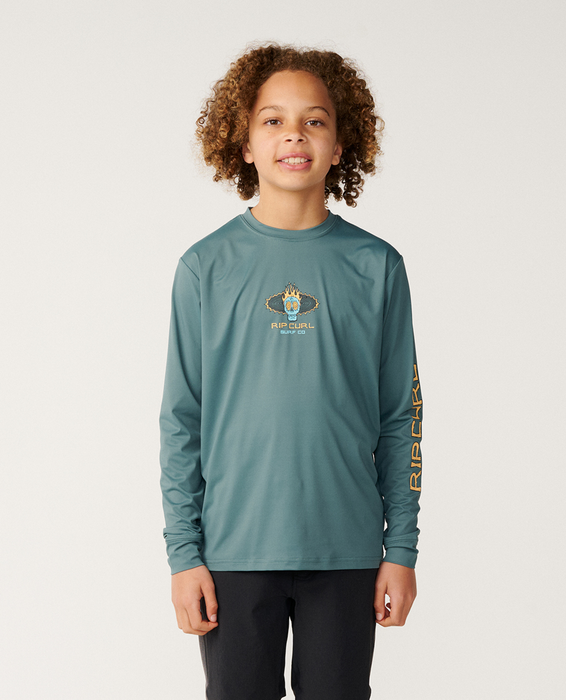 RIP CURL - UNDERTOW UPF SS TEE BLUE GREEN