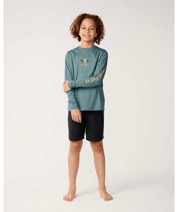 RIP CURL - UNDERTOW UPF SS TEE BLUE GREEN