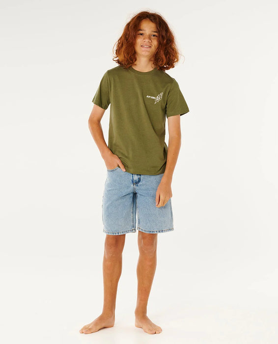 RIP CURL - ETERNAL SHRED ART TEE SURPLUS GREEN