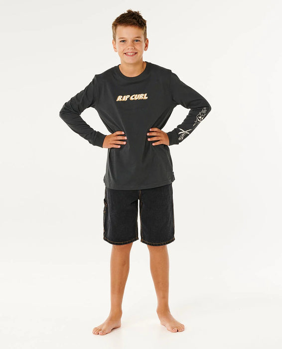 RIP CURL - ETERNAL SHRED LS TEE WASHED BLACK