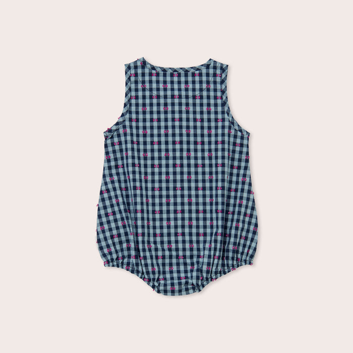 OLIVE AND THE CAPTAIN - GINGHAM BOWS BUBBLE ROMPER