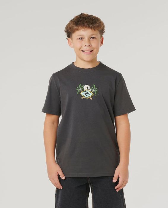 RIP CURL - SUNSET SESH LOGO TEE WASHED BLACK