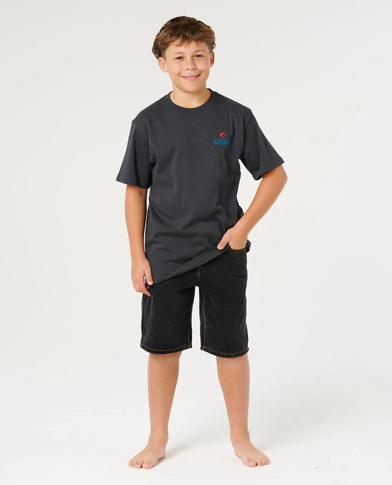 RIP CURL - SHRED TIL DEAD TEE WASHED BLACK
