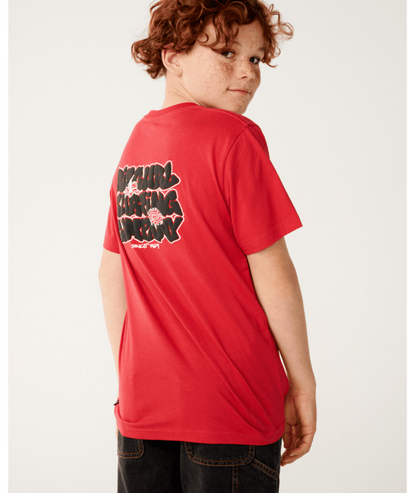 RIP CURL - SURF SHACK TEE WASHED RED
